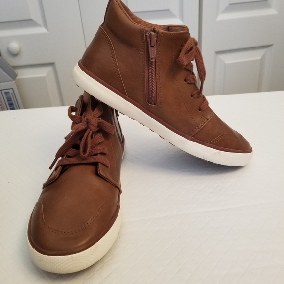 Wonder Nation Womens Size 6 Brown Leather Booties - Picture 1 of 7